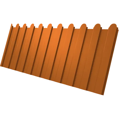 Профнастил С8A v02 фигурный Grand Line 0,45 PE с пленкой RAL 2004 оранжевый