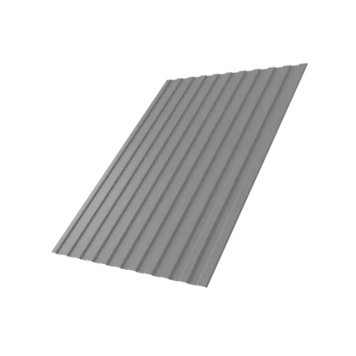 Профнастил С8A v02 Grand Line 0,45 PE с пленкой RAL 9006 бело-алюминиевый