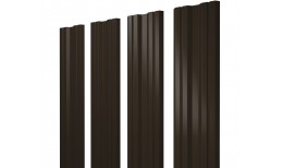 Штакетник Twin с прямым резом 0,5 GreenCoat Pural BT, matt RR 32 темно-коричневый (RAL 8019 серо-коричневый)