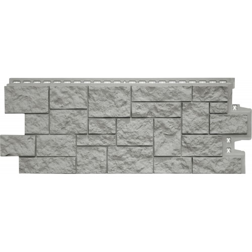 Фасадная панель Grand Line Дикий камень Classic серый
