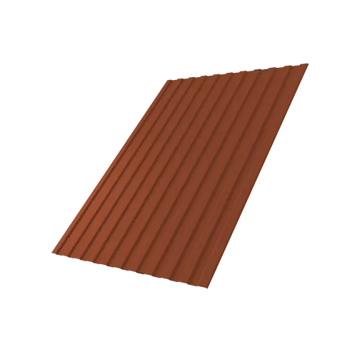 Профнастил С8A v03 0,5 Satin с пленкой RAL 8004 терракота