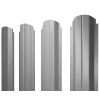 Штакетник П-образный А фигурный 0,45 PE RAL 9006бело-алюминиевый