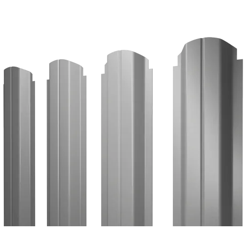 Штакетник П-образный А фигурный 0,45 PE RAL 9006бело-алюминиевый