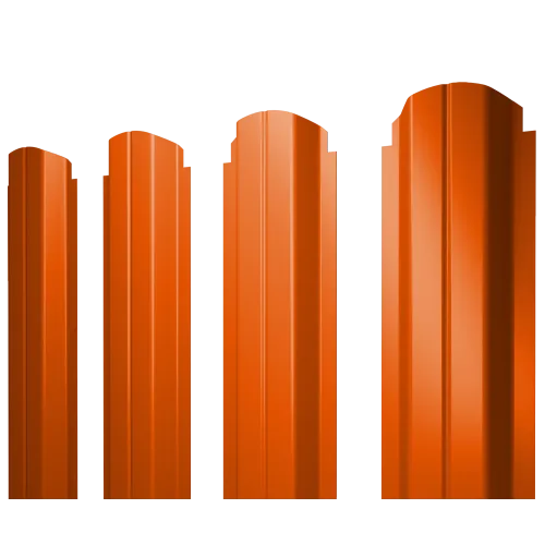 Штакетник П-образный А фигурный 0,45 PE RAL 2004 оранжевый