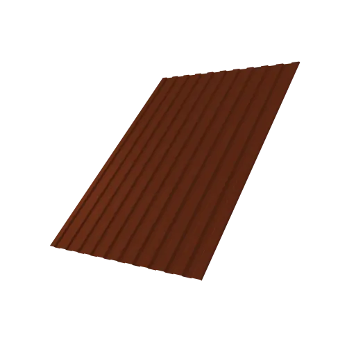 Профнастил С8A v02 Grand Line 0,5 Satin с пленкой RAL 3009 оксидно-красный