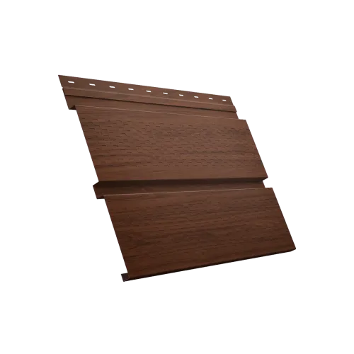 Софит металлический Квадро брус с перфорацией 0,45 Print Elite с пленкой Choco Wood TwinColor