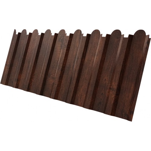 Профнастил С20B фигурный Grand Line 0,45 Print Premium Cherry Wood Dark FTC