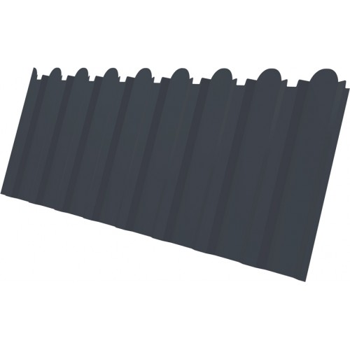Профнастил С20B фигурный Grand Line 0,5 Satin Matt TX RAL 7024 мокрый асфальт