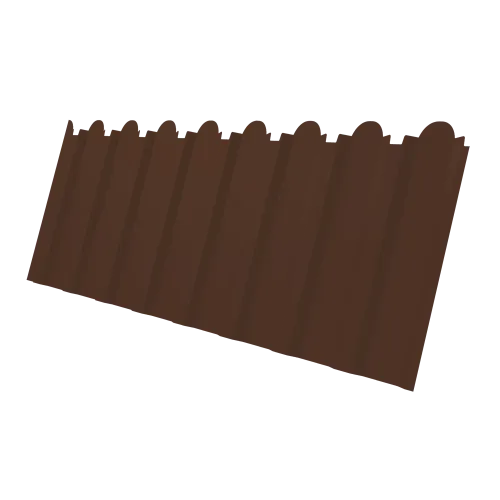 Профнастил С20B фигурный 0,45 Drap ST lite RAL 8017 шоколад