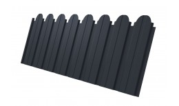 Профнастил C10B фигурный Grand Line 0,4 ПЭ матовый RAL 7024 мокрый асфальт