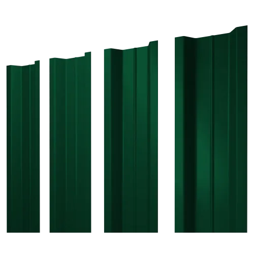Штакетник П-образный В с прямым резом 0,4 PE RAL 6005 зеленый мох