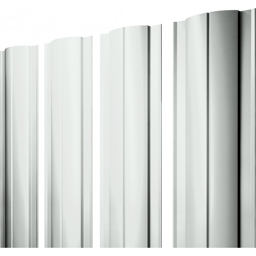 Штакетник Круглый с прямым резом Grand Line 0,5 ПЭ слим RAL 9003 сигнальный белый