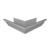 Угол желоба со сварным швом наружный Vortex в2 130мм RAL 9006 бело-алюминиевый