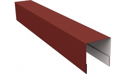 Планка боковая для забора из сайдинга Блок-хаус новый Grand Line 0,45 ПЭ RAL 3009 оксидно-красный (3м)
