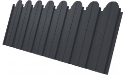 Профнастил С10В фигурный Grand Line 0,5 GreenCoat Pural БТ матовый RR 23 темно-серый (RAL 7024 мокрый асфальт)