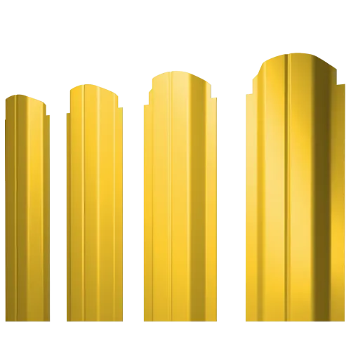 Штакетник П-образный А фигурный 0,45 PE RAL 1018 цинково-желтый
