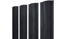 Штакетник Круглый с прямым резом 0,45 Print Premium Grey Wood TwinColor