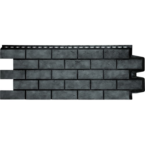 Фасадная панель Grand Line Состаренный кирпич Design Plus антрацит с черным швом