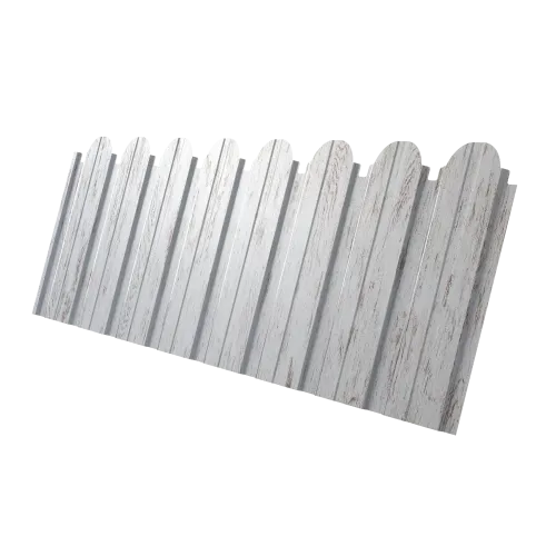 Профнастил C10B фигурный 0,45 Print Elite Snow Wood TwinColor