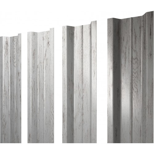 Штакетник П-образный В с прямым резом 0,45 Print Elite Snow Wood TwinColor