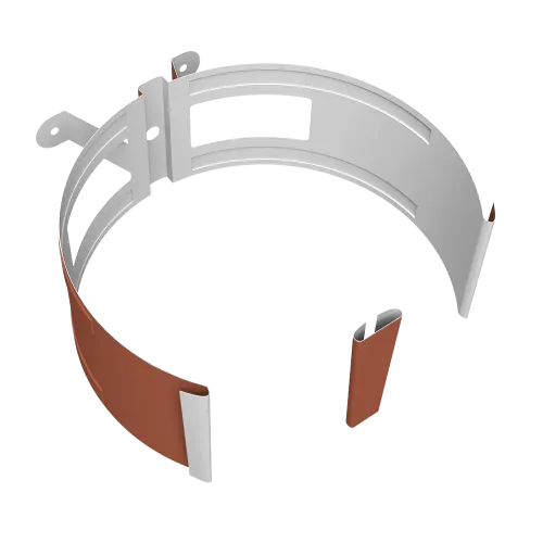 Крепление трубы круглой на дерево Vortex Проект 146мм RAL 8004 терракота