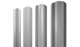 Штакетник М-образный А фигурный 0,5 Satin RAL 9006бело-алюминиевый