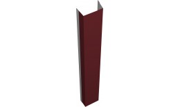 Крепежная планка нижняя для забора жалюзи Техас Grand Line 0,5 ПЭ RAL 3005 красное вино (1,8м)
