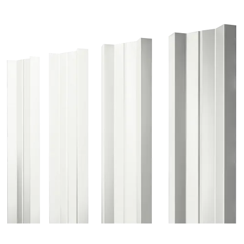 Штакетник М-образный А с прямым резом 0,4 PE RAL 9003 сигнальный белый