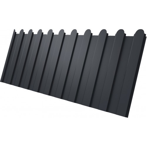 Профнастил С8A v02 фигурный Grand Line 0,4 PE-Matt-Double RAL 7024 мокрый асфальт