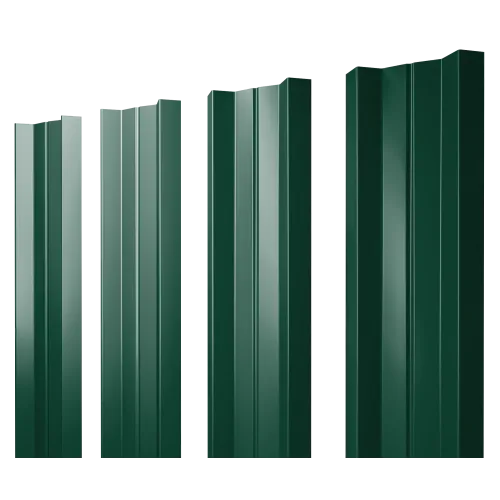 Штакетник М-образный А с прямым резом 0,45 PE RAL 6005 зеленый мох