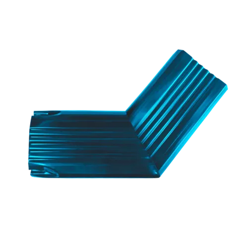 Колено трубы гофрированное боковое левое Vortex Lite 76х102мм PE RAL 5005 сигнальный синий