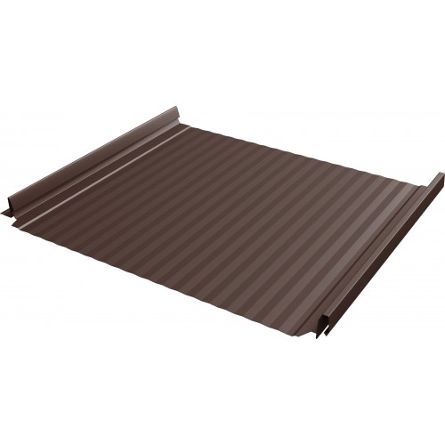 Кликфальц Про Гофр Grand Line 0,45 Drap TwinColor с пленкой на замках RAL 8017 шоколад