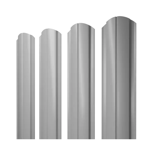 Штакетник Полукруглый Slim фигурный 0,4 PE RAL 7004 сигнальный серый