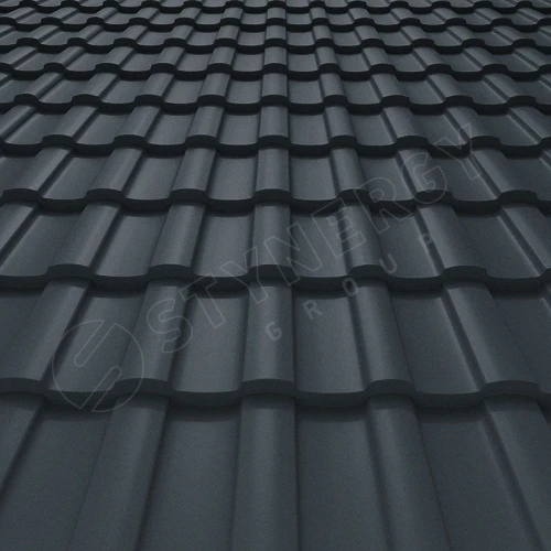 Металлочерепица Stella Rooftop Кашемир® матовый RAL 7016 (антрацитово-серый) 0.50