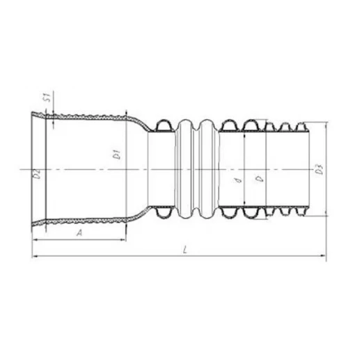 Труба гофрированная двустенная с раструбом SN6 - SN7 315/271 2м