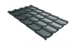 Металлочерепица камея 0,5 Satin RAL 7016 антрацитово-серый